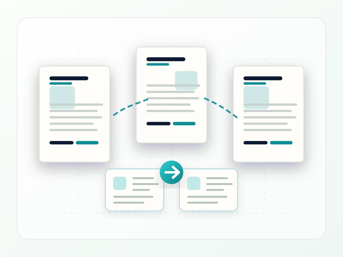 Reusable PicaGrid publication layouts arranged as structured page templates